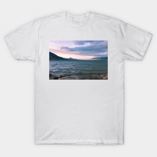 Storm Waves and Sunset Sky on Okanagan Lake T-Shirt